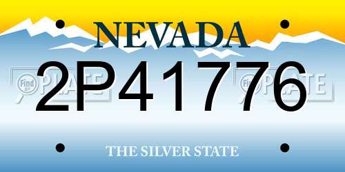 2P41776 Nevada License Plate