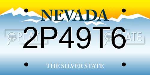 2P49T6 Nevada License Plate