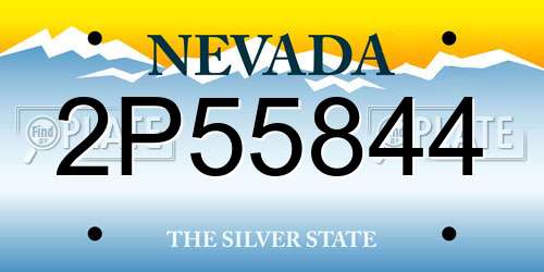 2P55844 Nevada License Plate