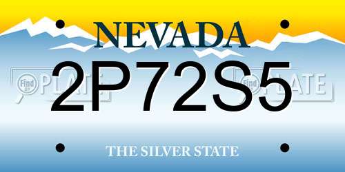 2P72S5 Nevada License Plate