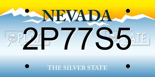 2P77S5 Nevada License Plate