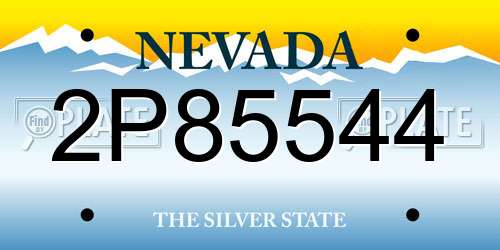 2P85544 Nevada License Plate