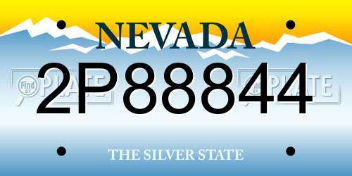 2P88844 Nevada License Plate