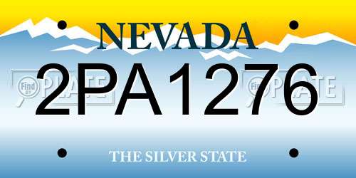 2PA1276 Nevada License Plate