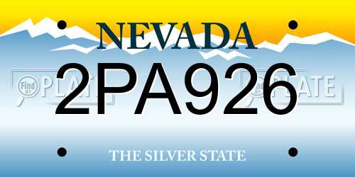 2PA926 Nevada License Plate