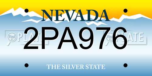 2PA976 Nevada License Plate