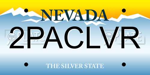 2PACLVR Nevada License Plate