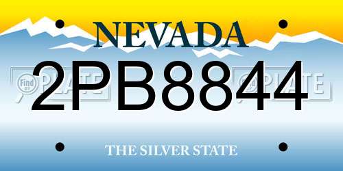2PB8844 Nevada License Plate