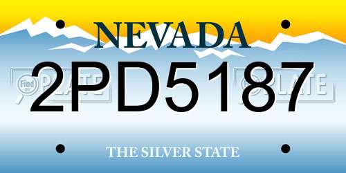 2PD5187 Nevada License Plate