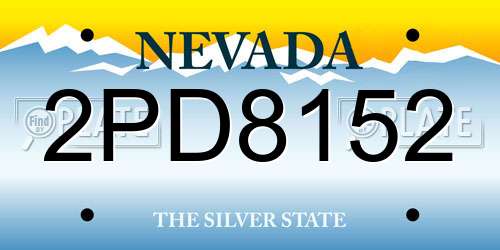 2PD8152 Nevada License Plate