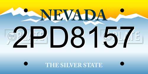 2PD8157 Nevada License Plate