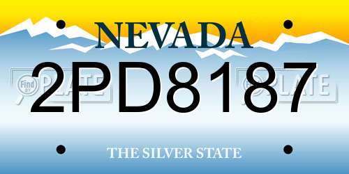 2PD8187 Nevada License Plate