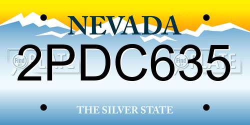 2PDC635 Nevada License Plate