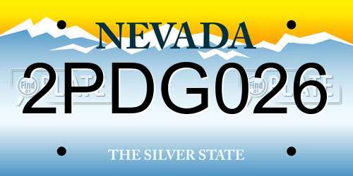 2PDG026 Nevada License Plate