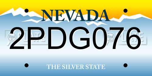 2PDG076 Nevada License Plate