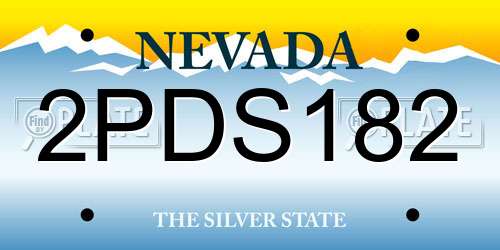 2PDS182 Nevada License Plate