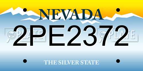 2PE2372 Nevada License Plate