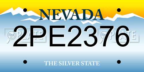 2PE2376 Nevada License Plate