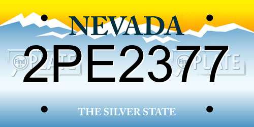 2PE2377 Nevada License Plate