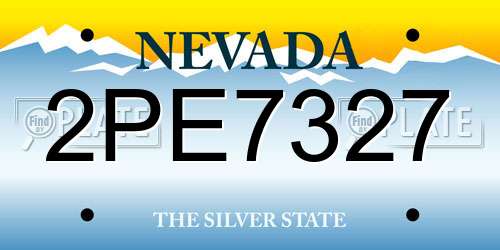2PE7327 Nevada License Plate