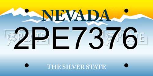 2PE7376 Nevada License Plate