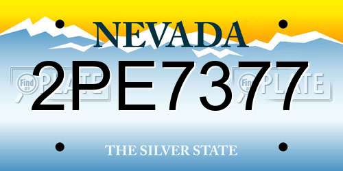 2PE7377 Nevada License Plate