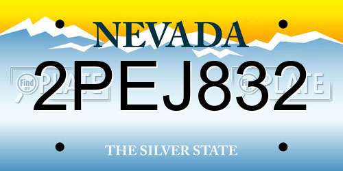 2PEJ832 Nevada License Plate
