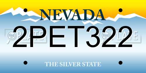 2PET322 Nevada License Plate