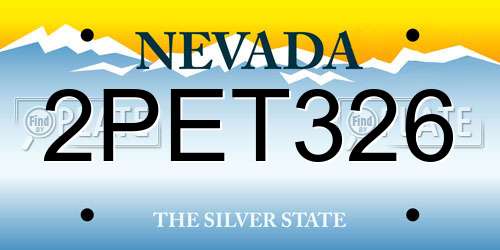 2PET326 Nevada License Plate