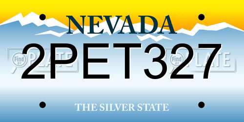 2PET327 Nevada License Plate