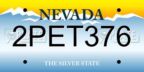 2PET376 Nevada License Plate