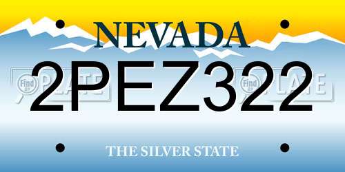 2PEZ322 Nevada License Plate