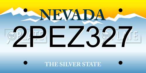 2PEZ327 Nevada License Plate