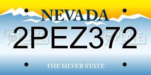 2PEZ372 Nevada License Plate