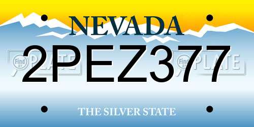 2PEZ377 Nevada License Plate