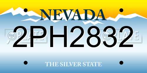 2PH2832 Nevada License Plate