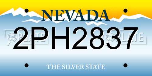 2PH2837 Nevada License Plate