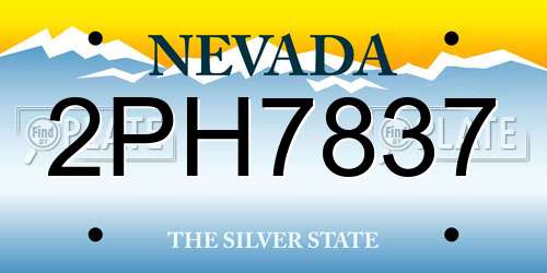 2PH7837 Nevada License Plate