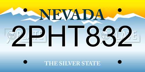 2PHT832 Nevada License Plate