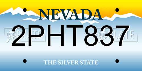 2PHT837 Nevada License Plate