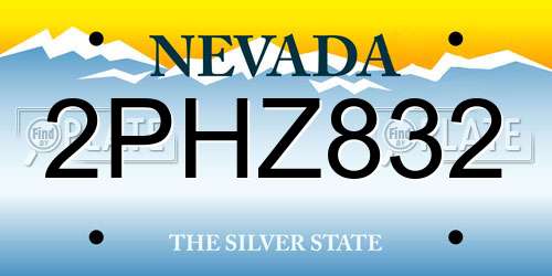 2PHZ832 Nevada License Plate