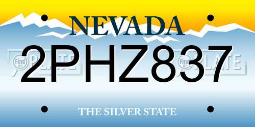 2PHZ837 Nevada License Plate