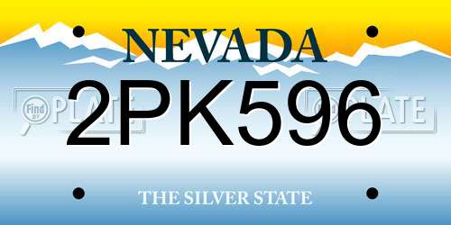 2PK596 Nevada License Plate