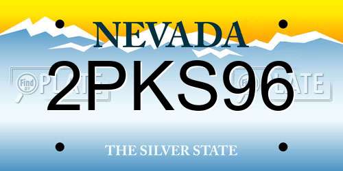 2PKS96 Nevada License Plate