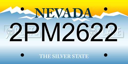 2PM2622 Nevada License Plate