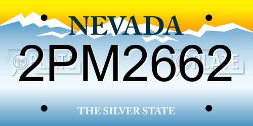 2PM2662 Nevada License Plate