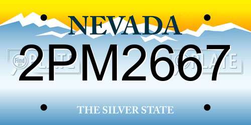 2PM2667 Nevada License Plate