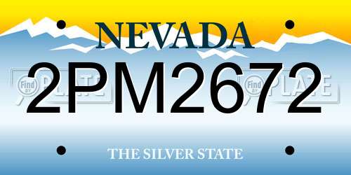 2PM2672 Nevada License Plate