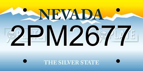 2PM2677 Nevada License Plate
