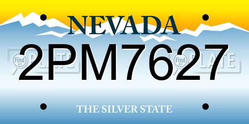 2PM7627 Nevada License Plate